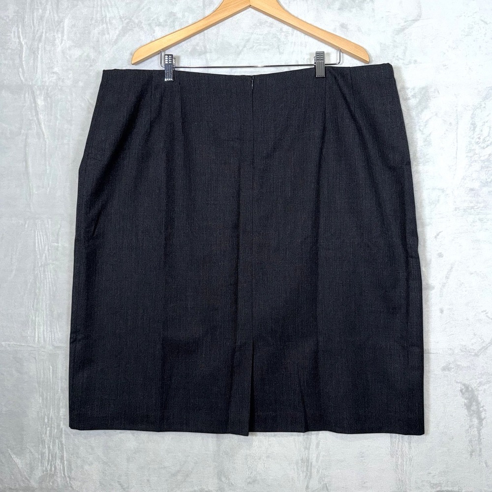 Pendleton Wool Skirt Women's 22W All Wool Dark Gray Pencil Skirt Lined Plus Size - Picture 2 of 12